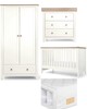 Keswick 4 Piece Cotbed set with Dresser Changer, Wardrobe and Essential Pocket Spring Mattress